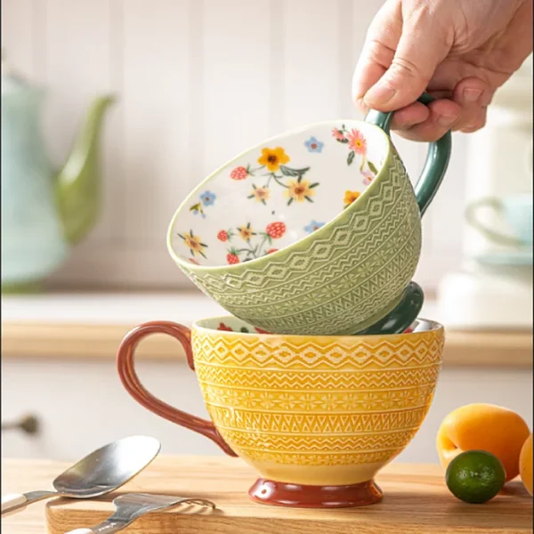 Wholesale Embossed Porcelain Dinnerware, Colorful Relief Tableware Set for Hotel in Bulk – Bild 5