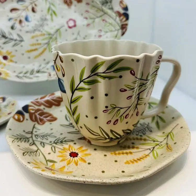 customize ceramic coffee cup with saucer