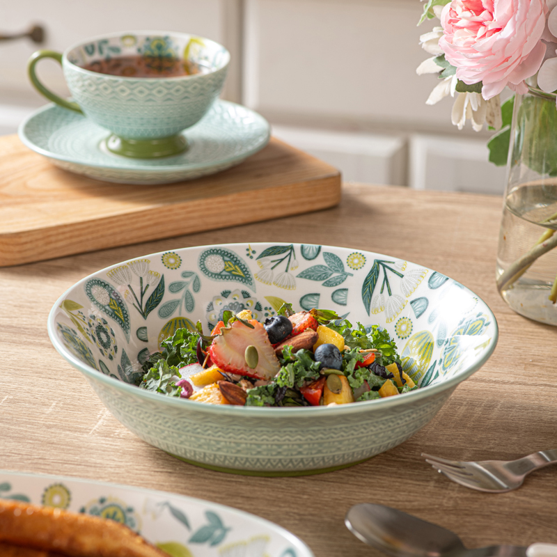 Custom Ceramic Plates Embossed Dinner Plates,Decal Cake Salad Plate Set in Bulk - 画像 (5)