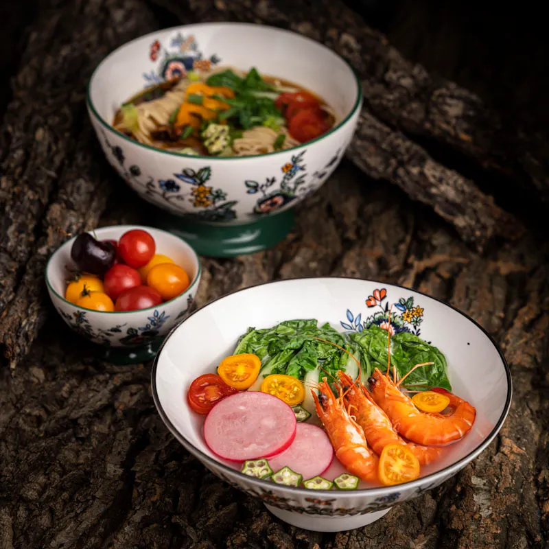 Wholesale Ceramic Soup Bowl Set,Hand Painted Ramen Bowls for Catering Custom - Image 2