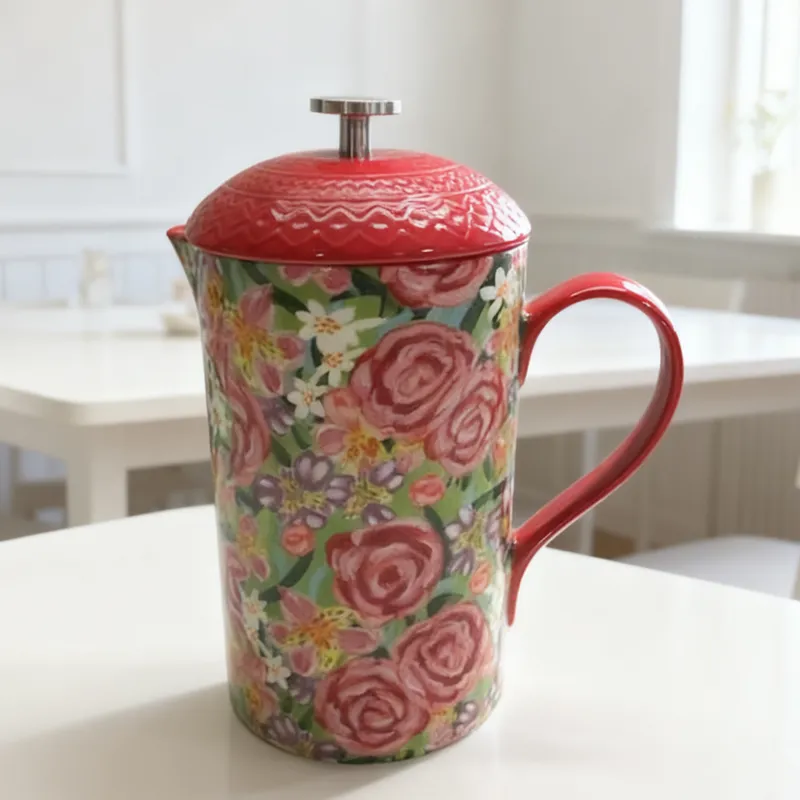 custom flower pattern ceramic tea pot set