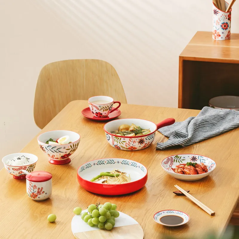 wholesale ceramic floral pattern dinnerware