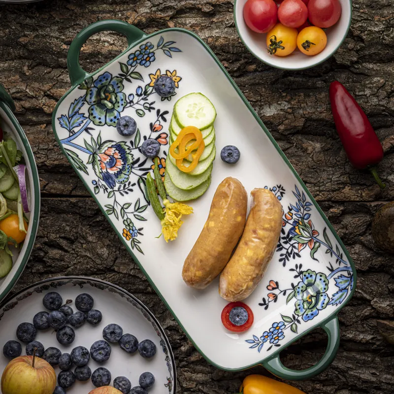 wholesale ceramic rectangle plate supplier