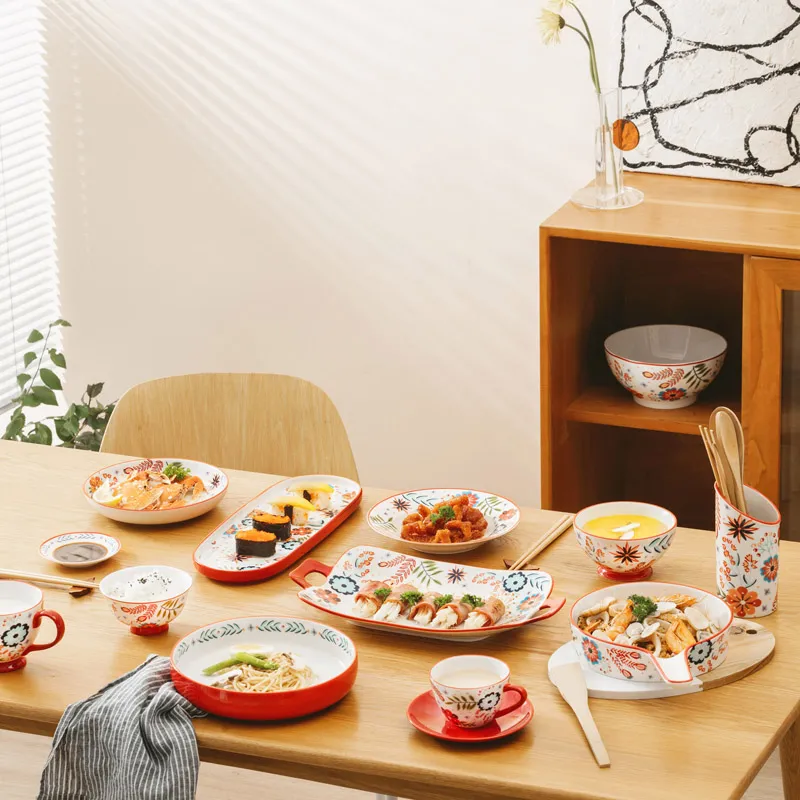 wholesale flower pattern ceramic dinnerware