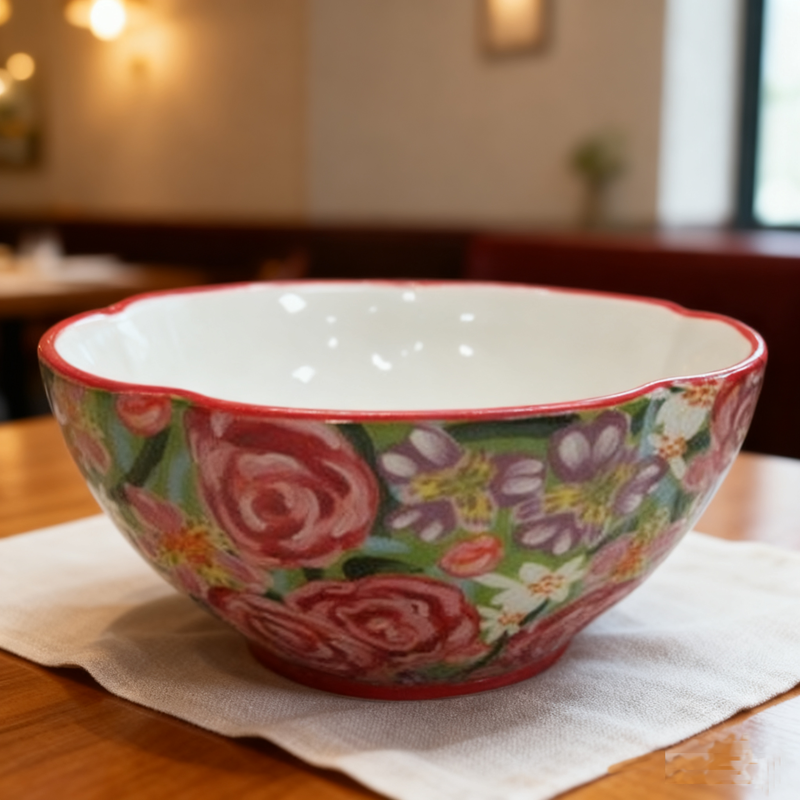 wholesale hand paint ceramic large noodle bowl