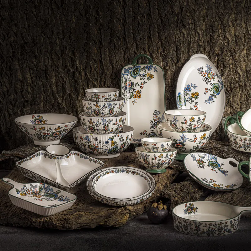 wholesale handmade ceramic decal plates