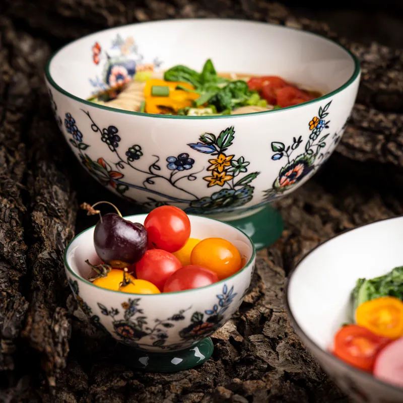 wholesale modern decal ceramic noodle bowl