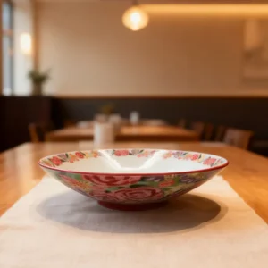 wholesale stoneware red decal soup bowl