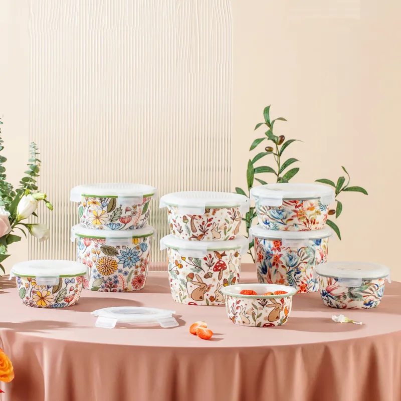 custom decal ceramic storage bowl