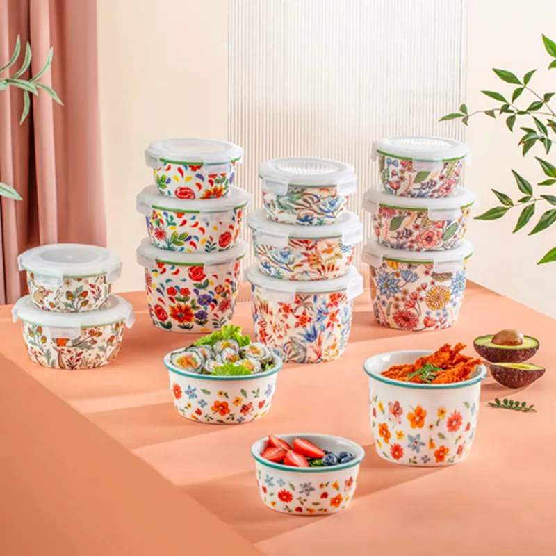 wholesale ceramic canister bowl with lid