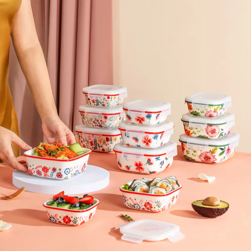 Custom Ceramic Food Storage Containers with Airtight Lids, Printed Ceramic Bowls Wholesale - Image 5