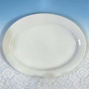 custom logo ceramic oval white plate