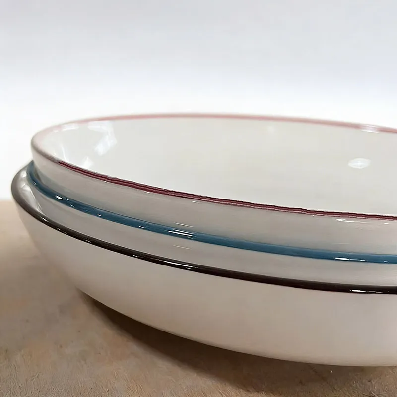 custom noodle ceramic white plate