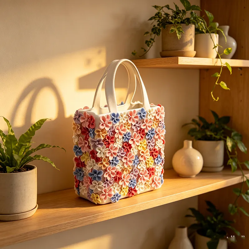 wholesale colorful ceramic handbag home decor handmade flower decoration