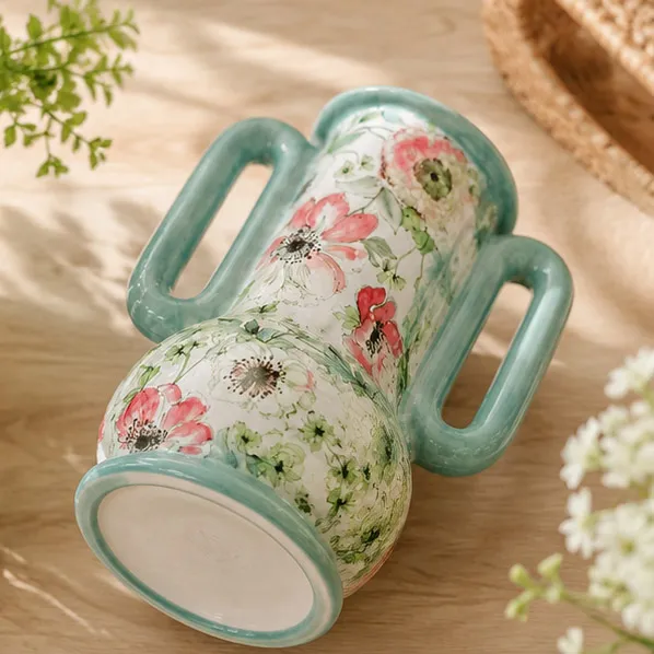 custom ceramic decal flower vases supplier