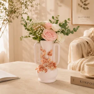 custom ceramic handmade flower in vase