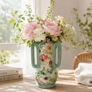 wholesale ceramic flower decal under glaze vase for flower