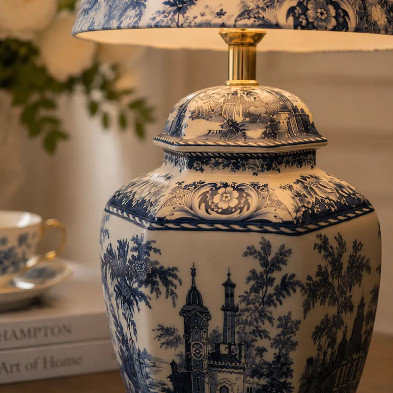 custom decal ceramic home table decor table lamps
