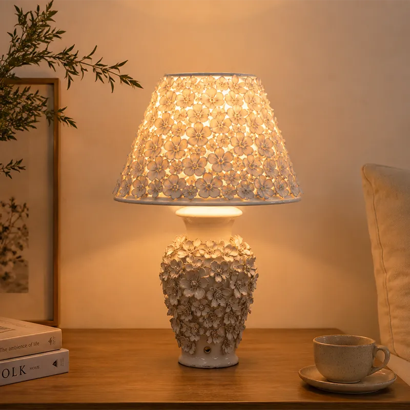 custom ceramic floral table lamps