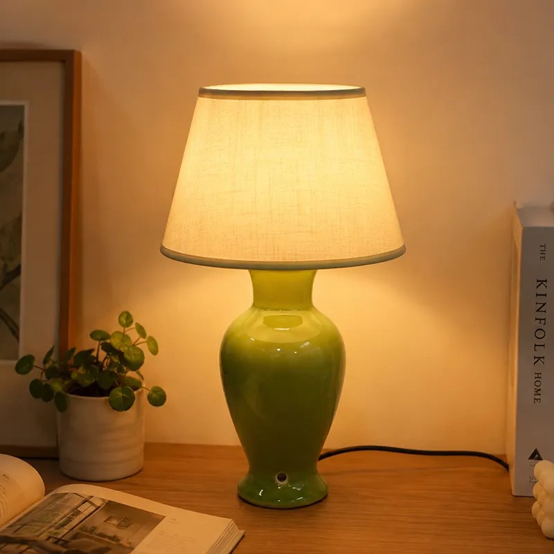 wholesale green ceramic table lamp