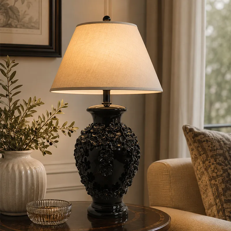 custom ceramic floral table lamps