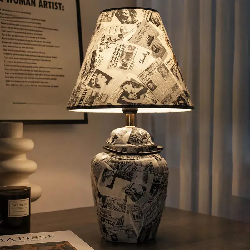 wholesale modern decal ceramic table lamp for home livingroom decor