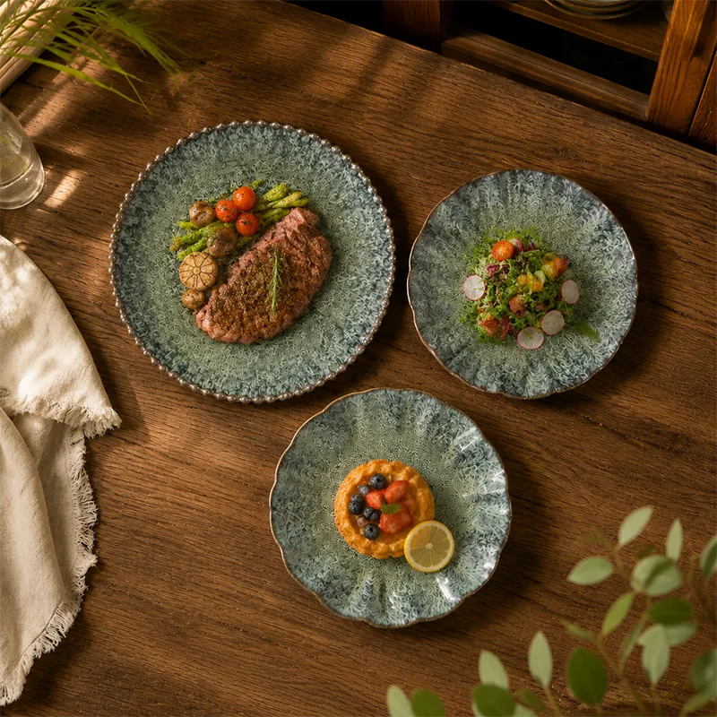 custom blue tableware sets