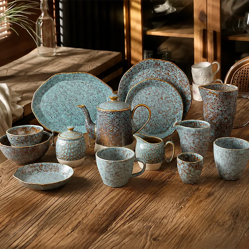 wholesale reactive glaze ceramic stoneware dinnerware